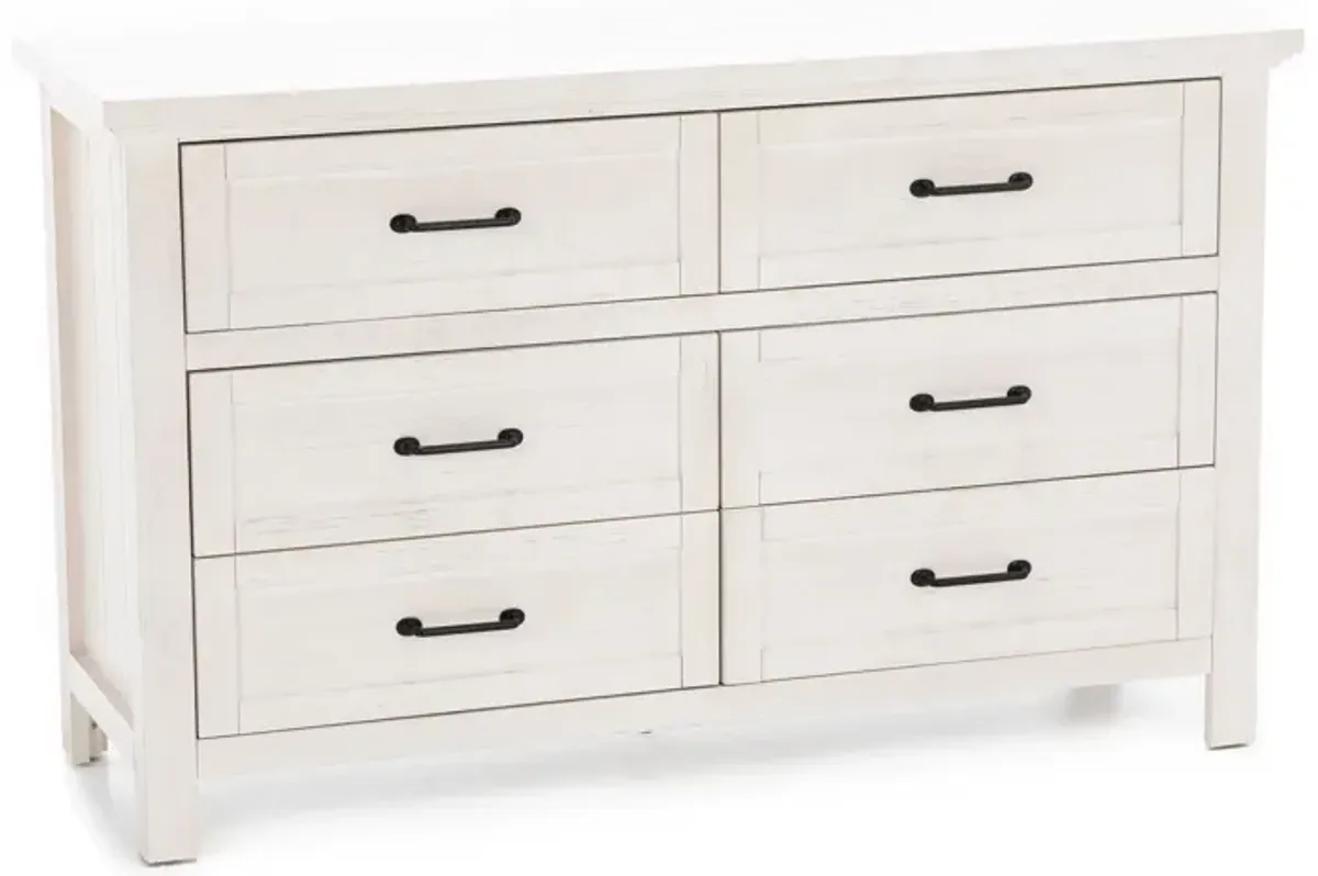 Titan White 6 Drw Dresser