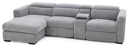 Surround 4-Pc. Fully Loaded Reclining Chaise Sofa With Bluetooth Speakers
