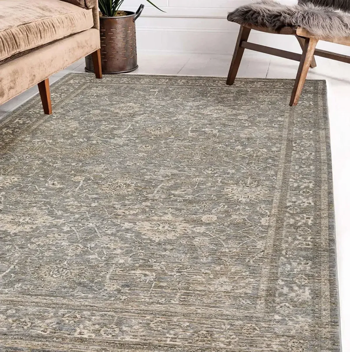 Yarra Pewter Area Rug 7'10"W x 10'L