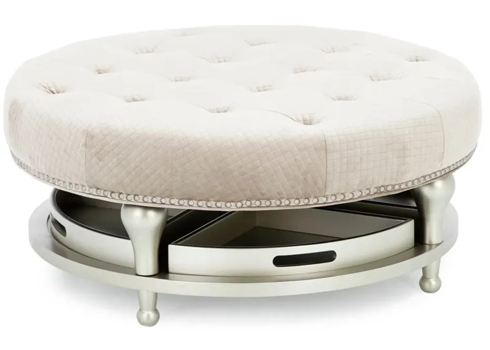 Chanelle Cocktail Ottoman w/4 Trays