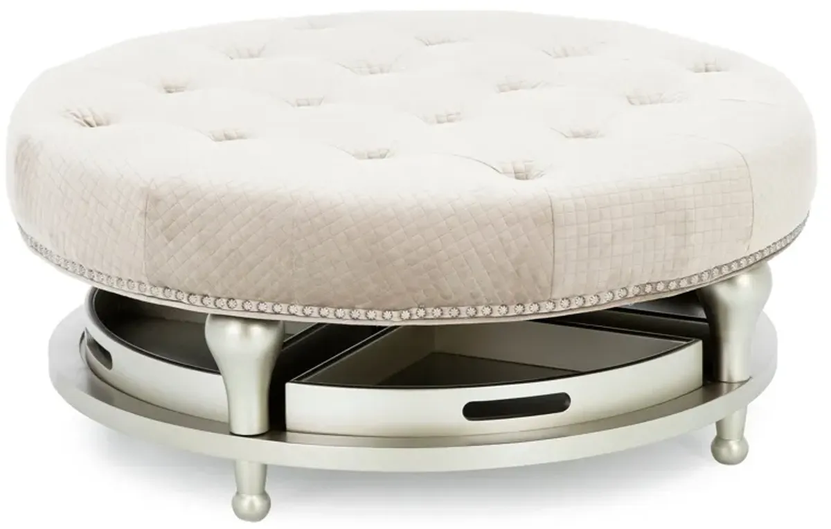 Chanelle Cocktail Ottoman w/4 Trays