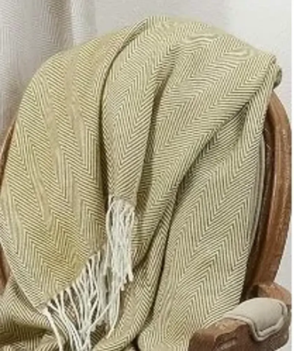 Green Herringbone Throw 50"W x 60"L