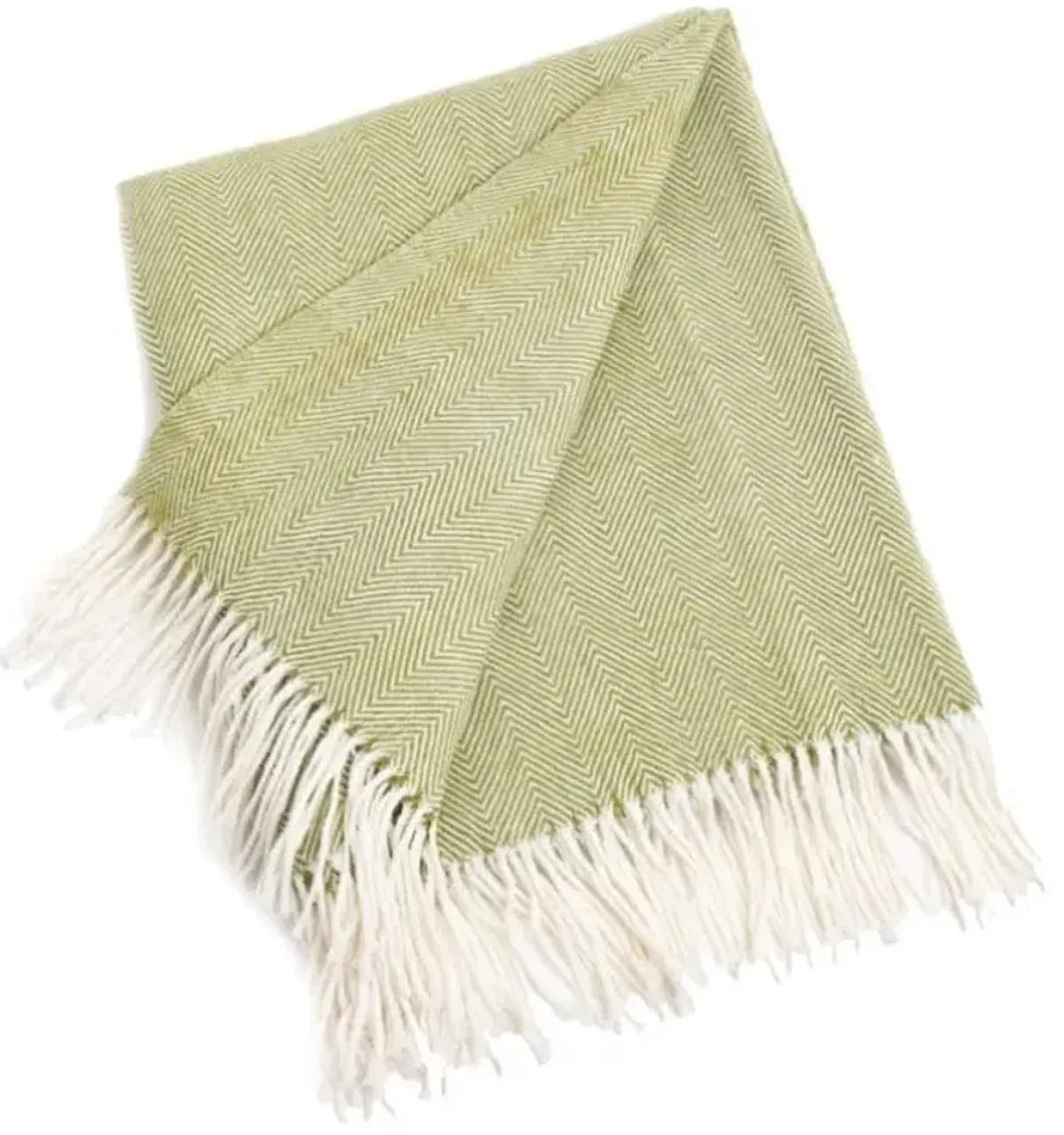 Green Herringbone Throw 50"W x 60"L