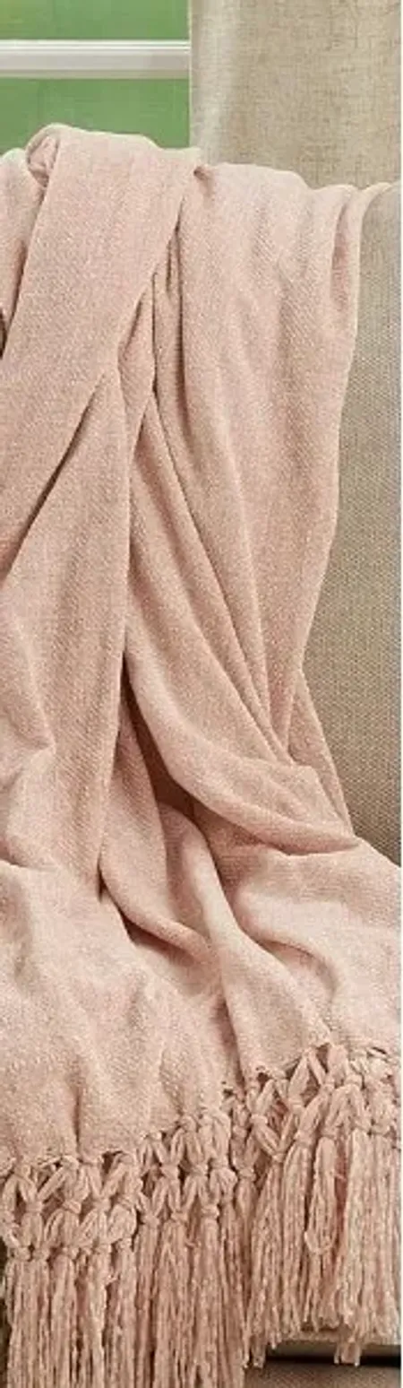 Blush Knotted Chenille Throw 50"W x 60"L