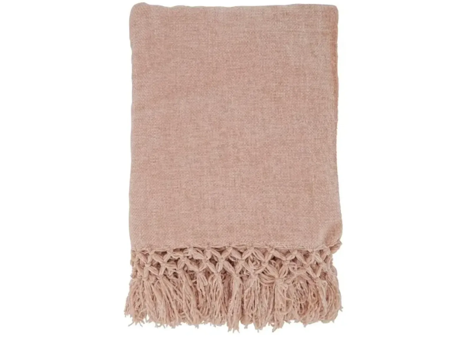 Blush Knotted Chenille Throw 50"W x 60"L