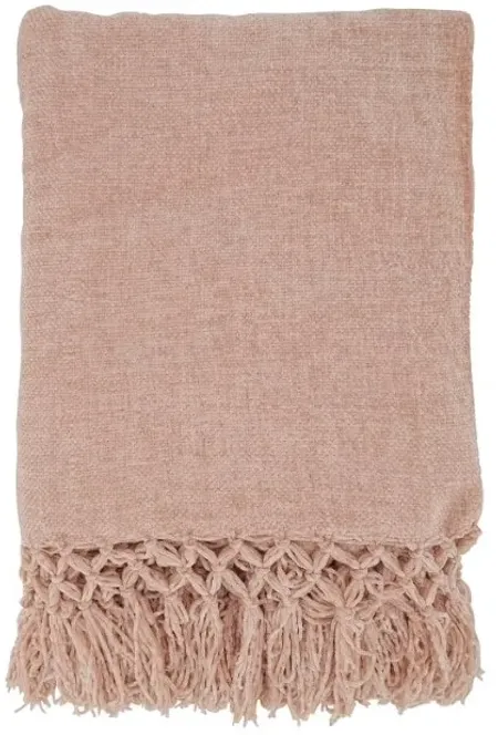 Blush Knotted Chenille Throw 50"W x 60"L