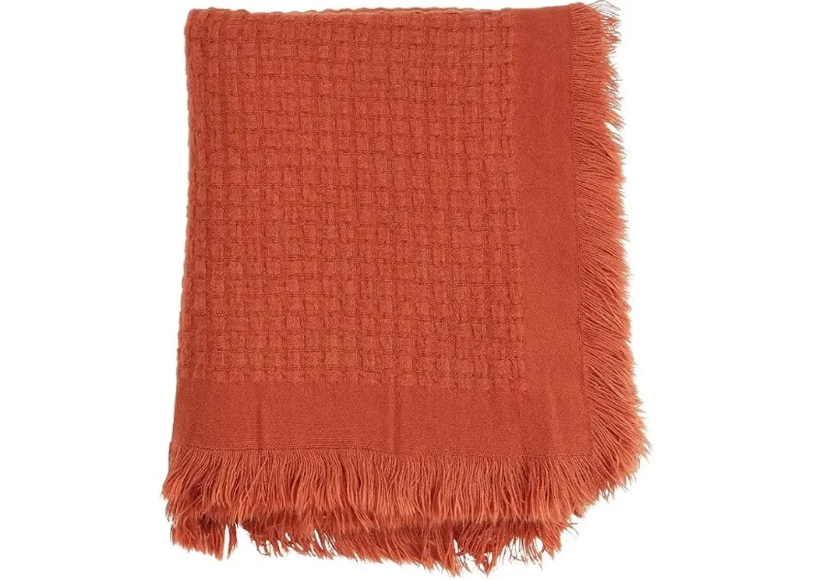 Rust Waffle Weave Throw 50"W x 60"L