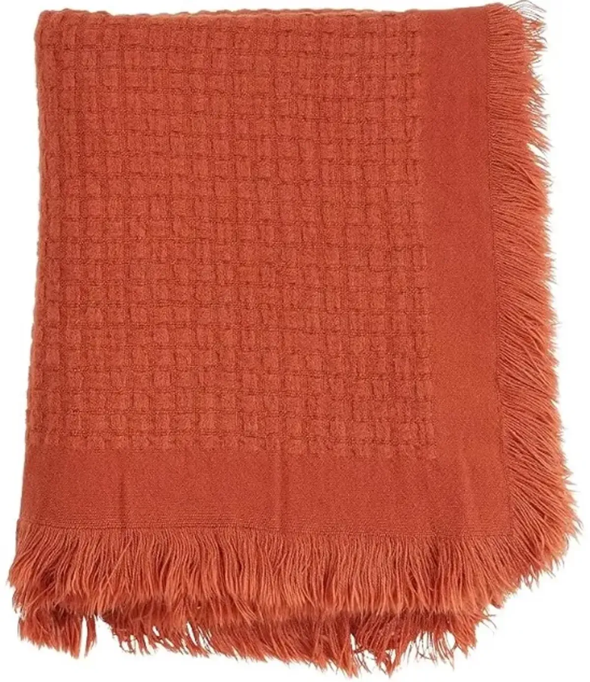 Rust Waffle Weave Throw 50"W x 60"L