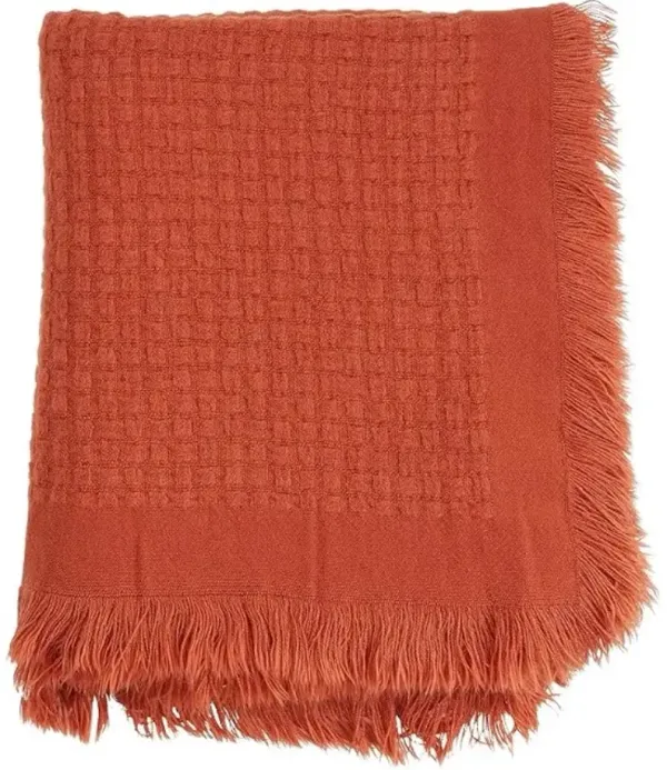 Rust Waffle Weave Throw 50"W x 60"L