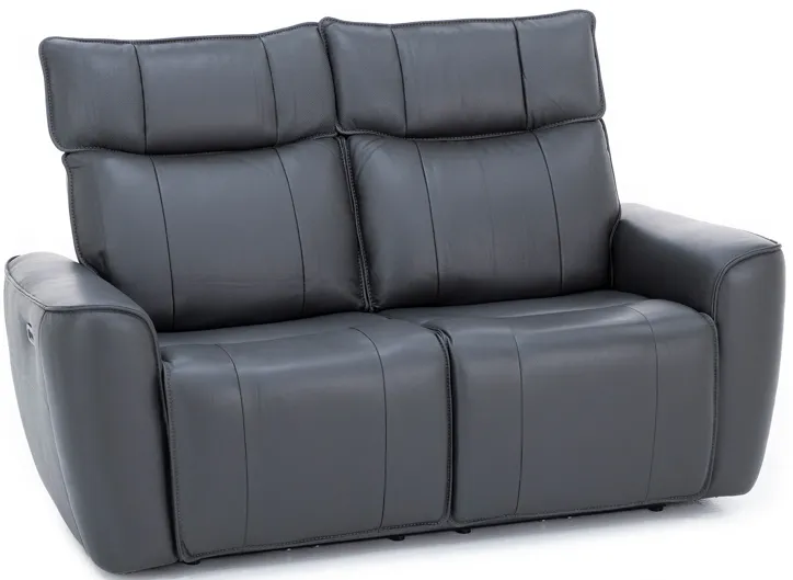 Marcus Leather Power Headrest Reclining Loveseat