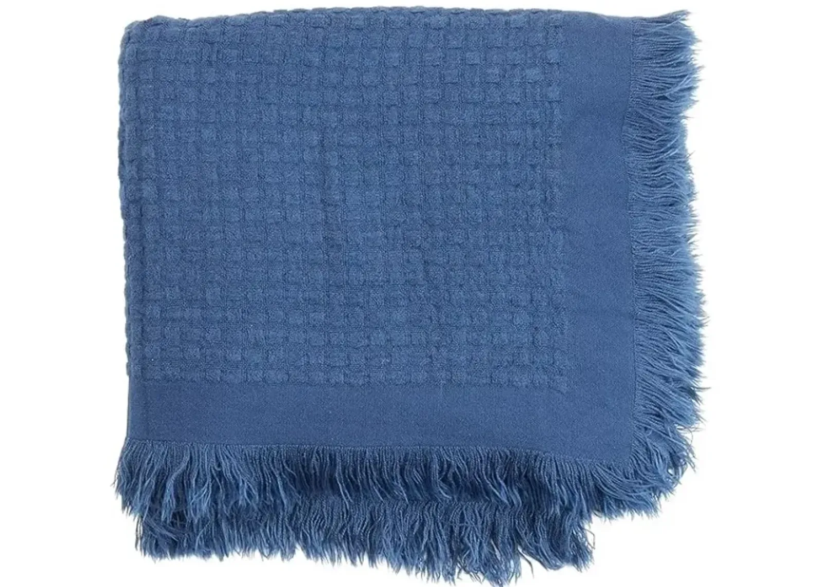 Navy Blue Waffle Weave Throw 50"W x 60"L