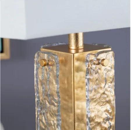 Gold Glass Table Lamp 32"H