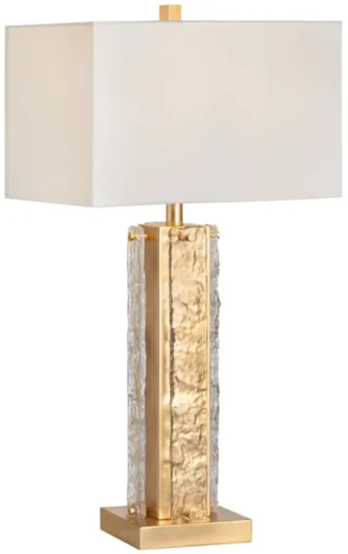 Gold Glass Table Lamp 32"H