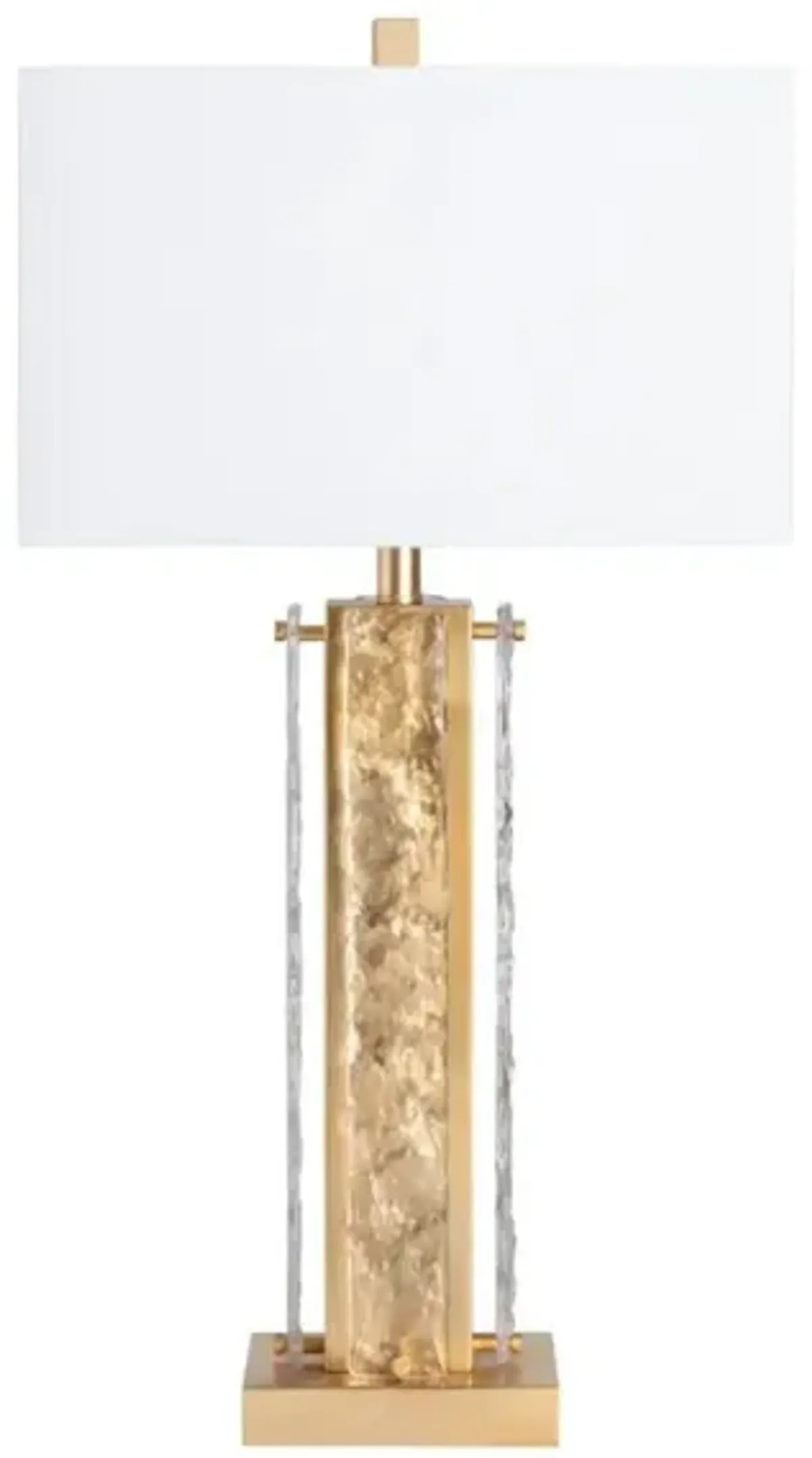Gold Glass Table Lamp 32"H