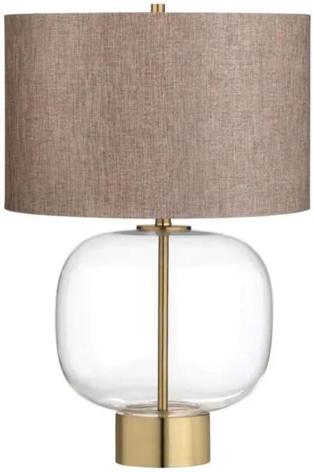 Clear Glass with Gold Shade Table Lamp 28"H