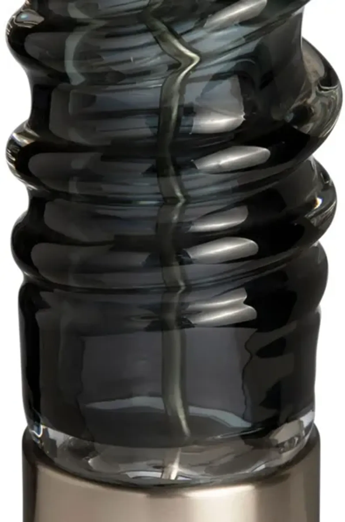 Blue Hand Blown Art Glass Table Lamp 34.25"H