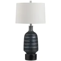 Black and Silver Stripe Table Lamp 29.5"H