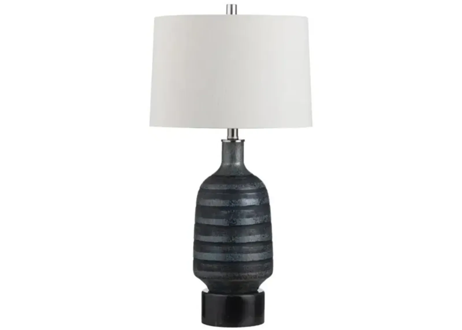 Black and Silver Stripe Table Lamp 29.5"H