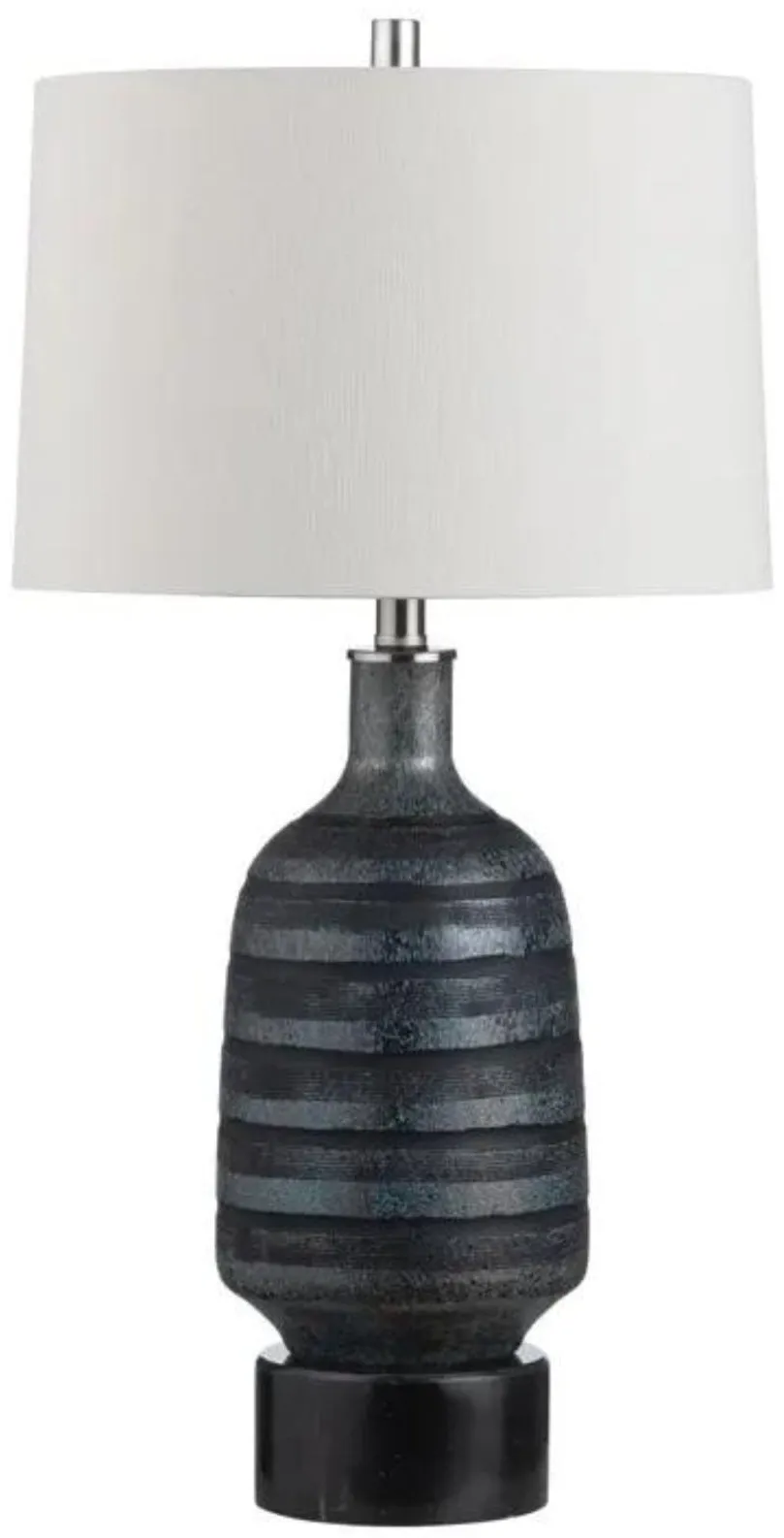 Black and Silver Stripe Table Lamp 29.5"H