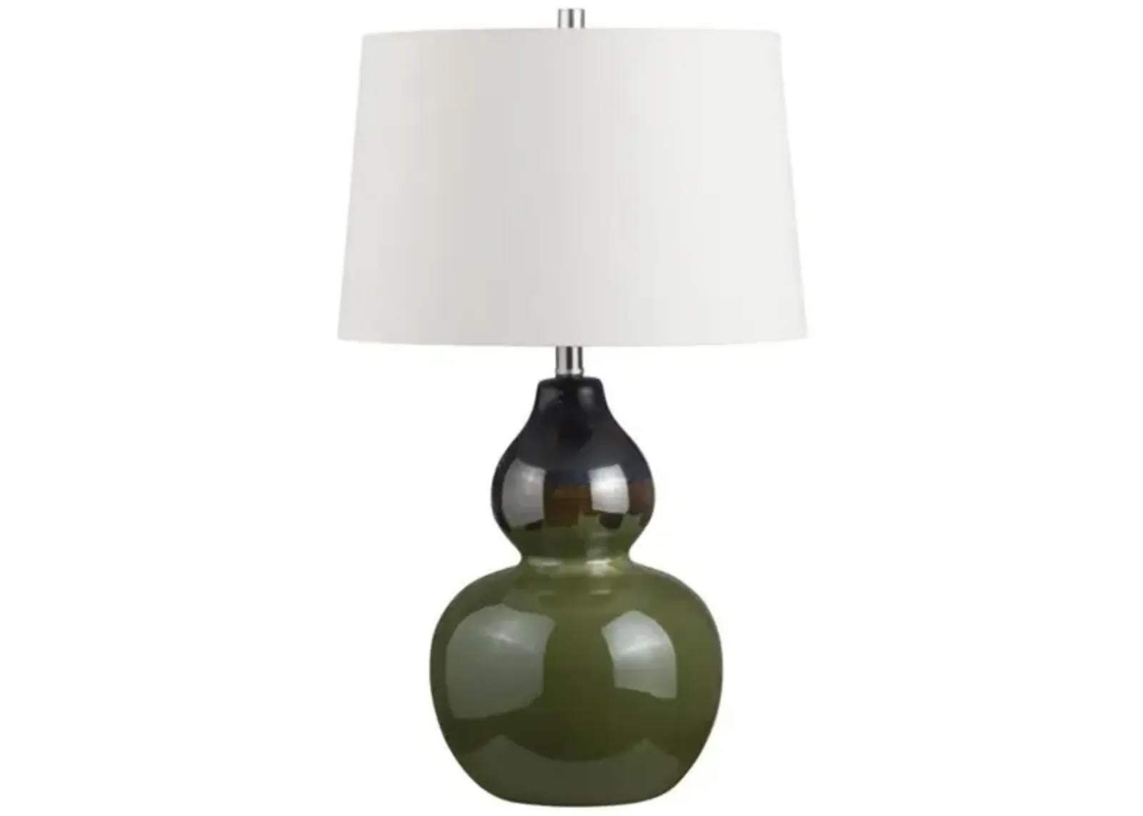 Green Ceramic Gourd Table Lamp 28.5"H