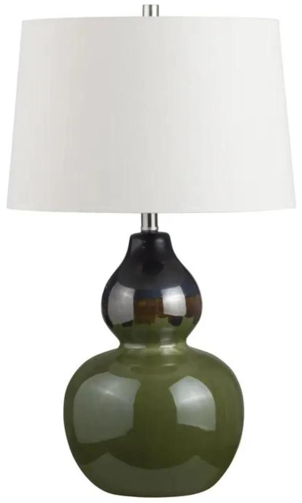 Green Ceramic Gourd Table Lamp 28.5"H