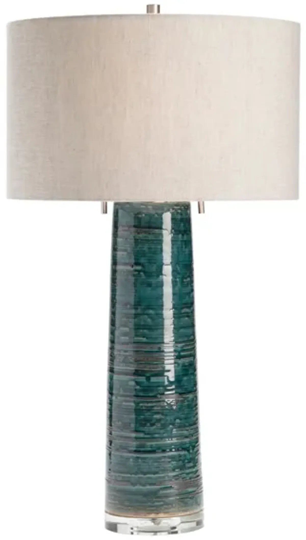 Green Ceramic Table Lamp 30.5"H