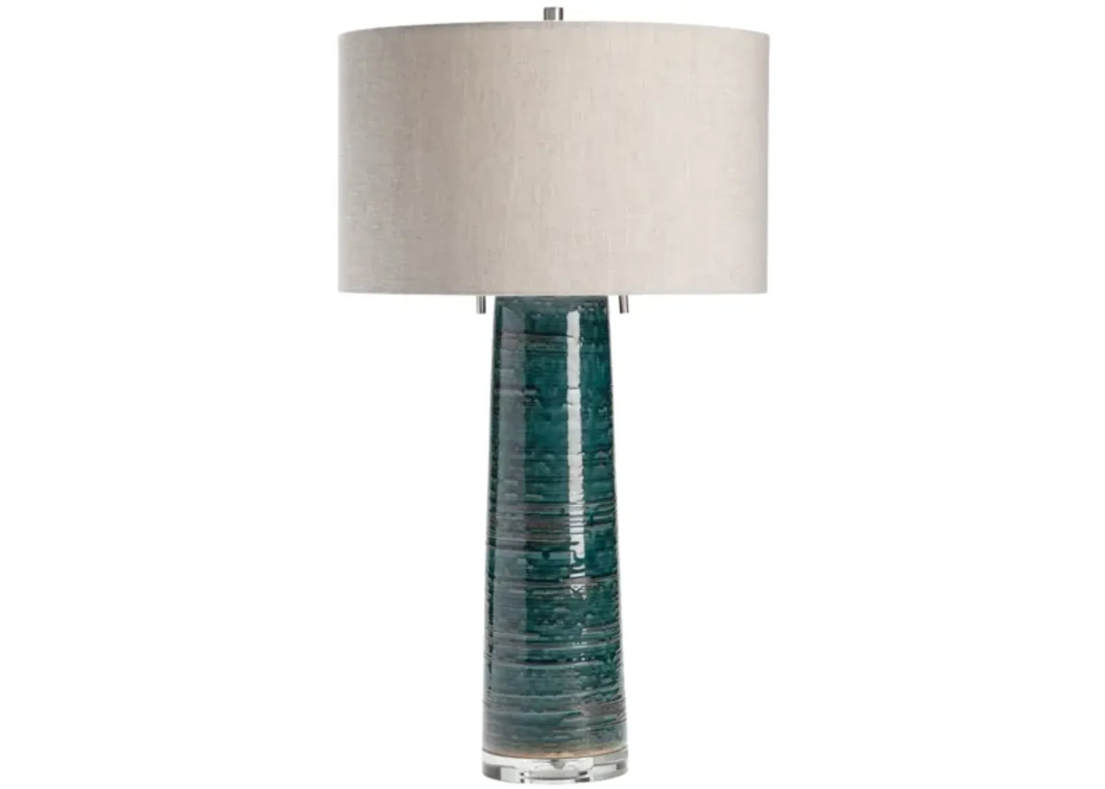 Green Ceramic Table Lamp 30.5"H