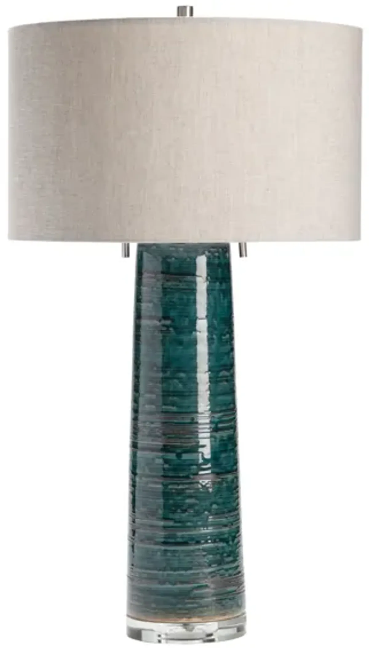 Green Ceramic Table Lamp 30.5"H