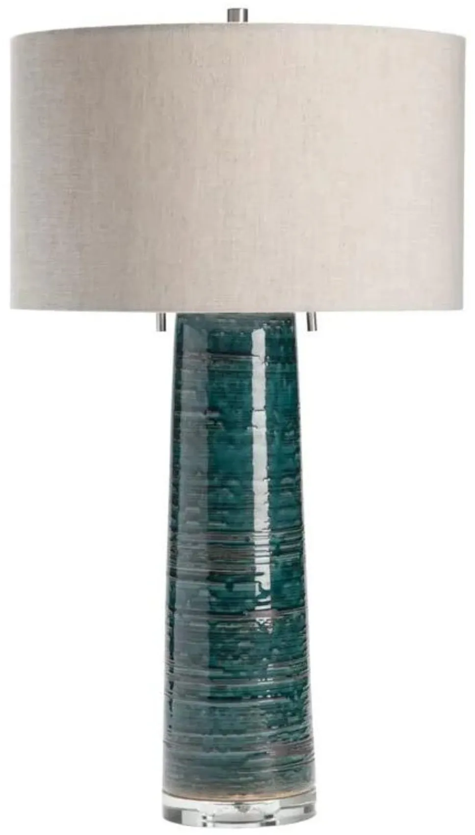 Green Ceramic Table Lamp 30.5"H