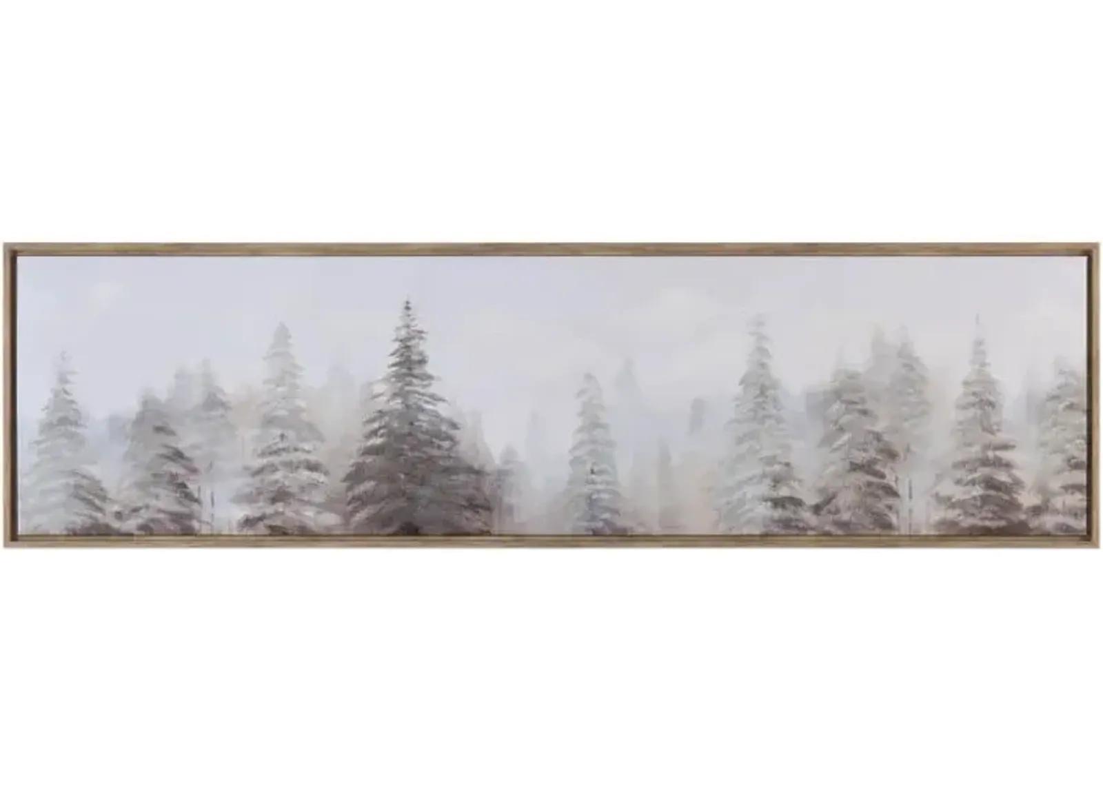 Foggy Pine Forest Framed Canvas 71"W x 20"H