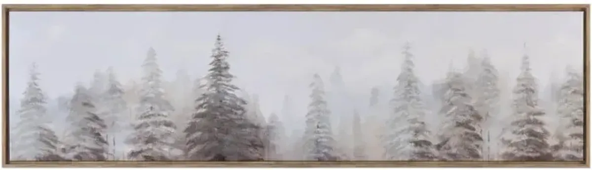 Foggy Pine Forest Framed Canvas 71"W x 20"H