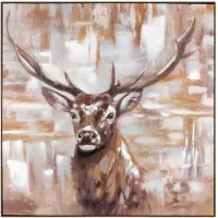Deer Framed Canvas 44"W x 44"H
