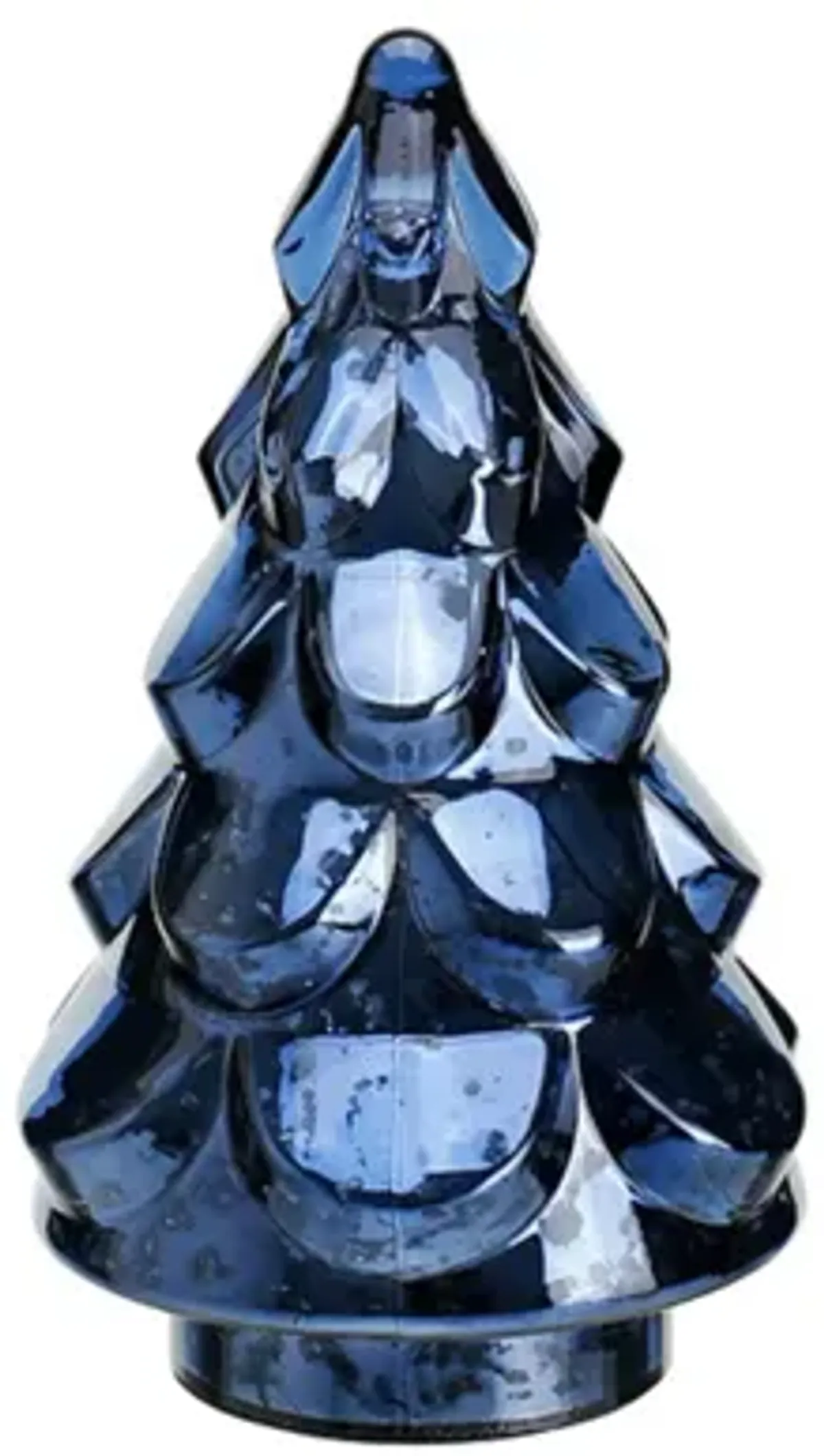 Small Blue Mercury Glass Christmas Tree 6.7"W X 10.6"H