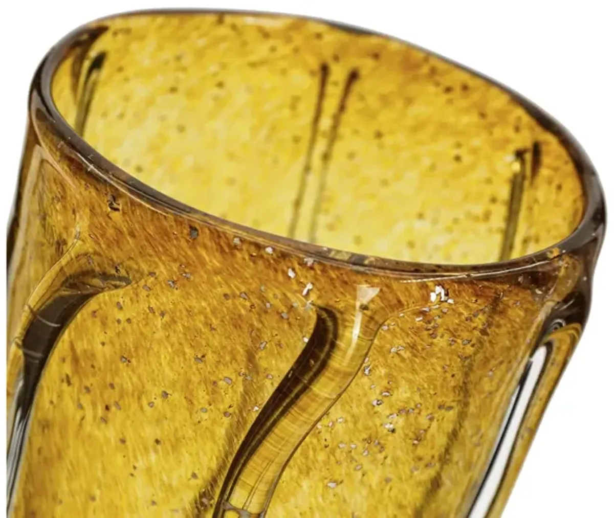 Small Amber Glass Vase 6"W x 11"H
