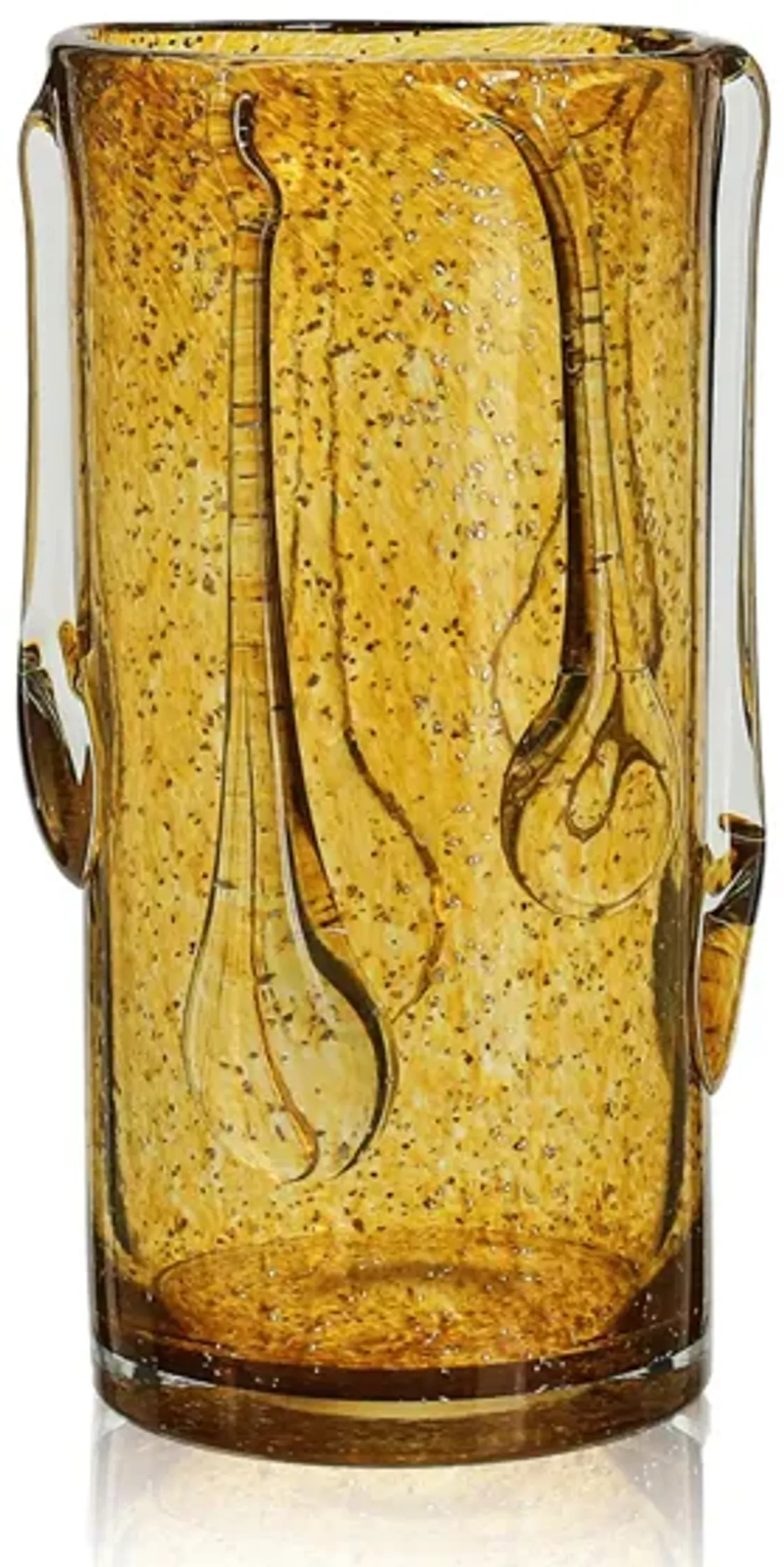 Small Amber Glass Vase 6"W x 11"H
