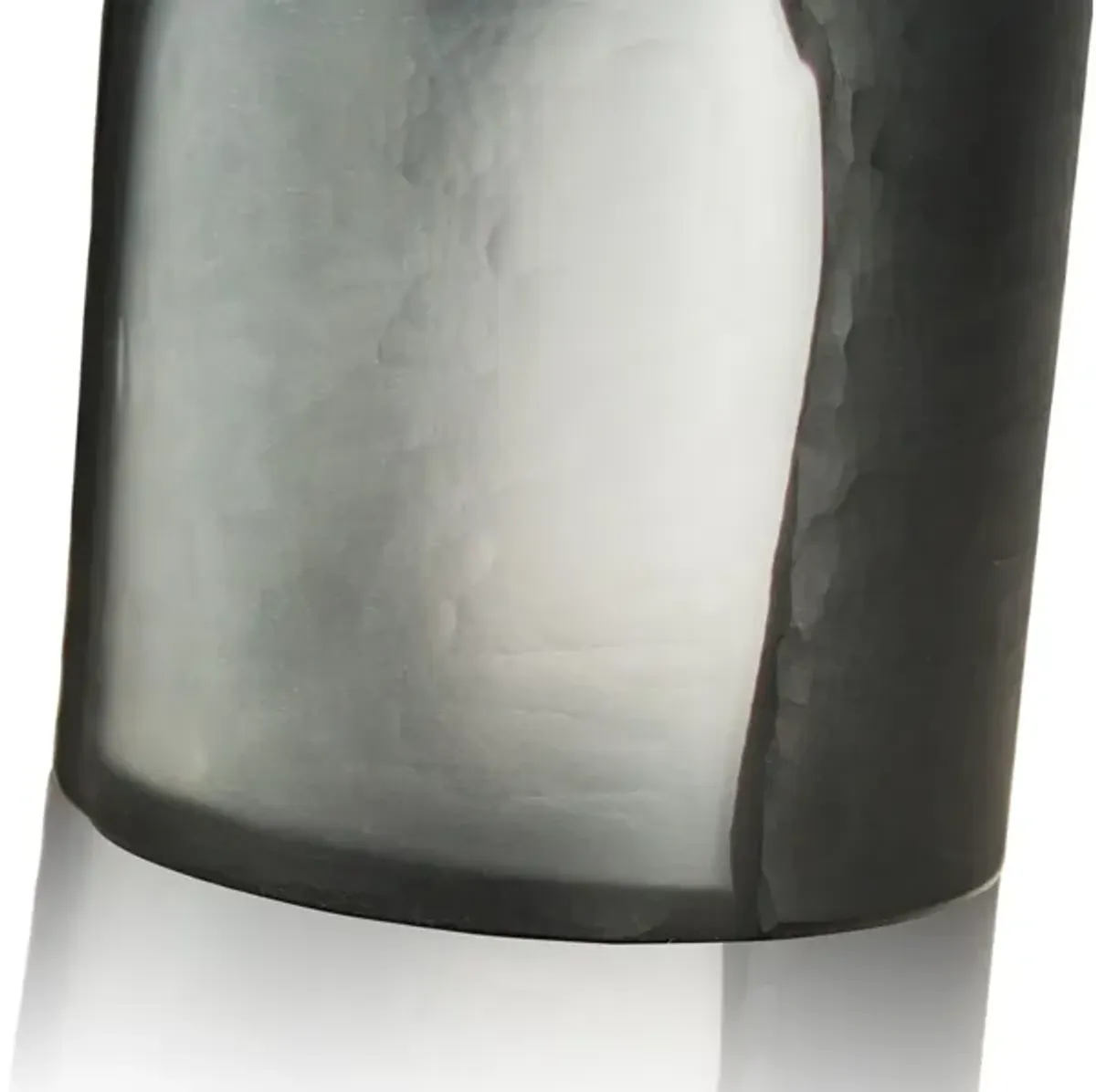 Tall Frost and Black Glass Vase 7"W x 12"H