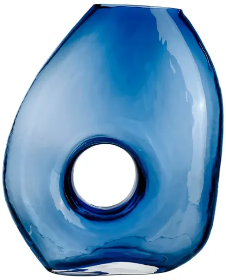 Blue Glass Vase 8"W x 10"H