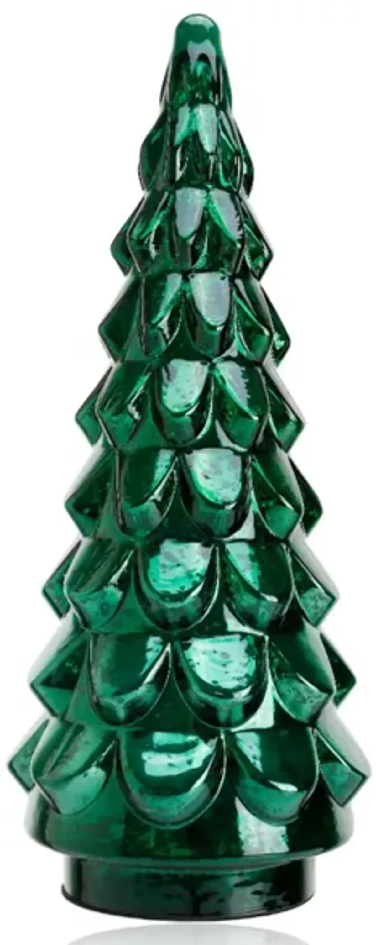 Large Green Mercury Glass Christmas Tree 8.3"W X 21.7"H