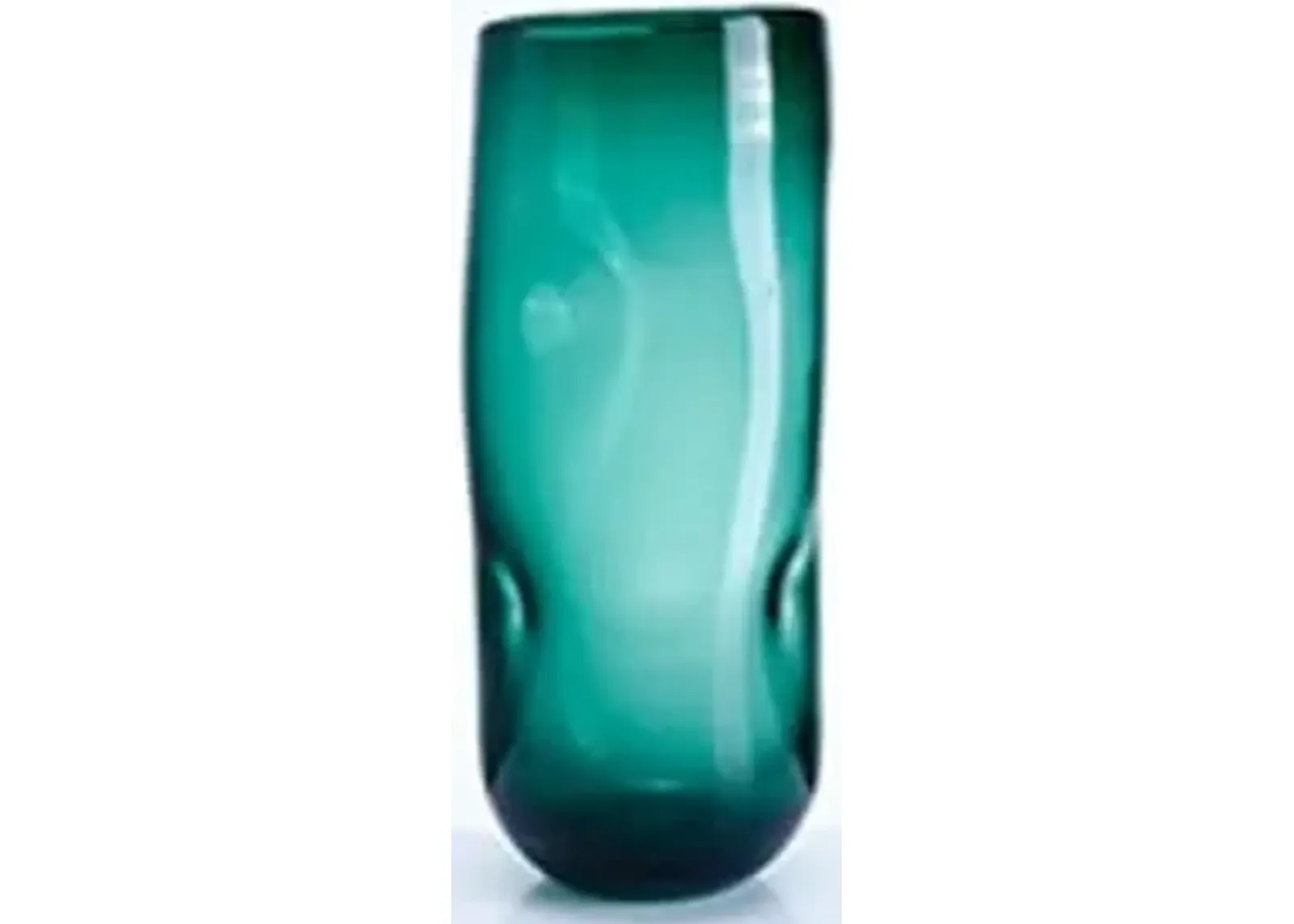 Tall Green Glass Vase 5.5"W x 14.6"H