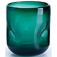 Small Green Glass Vase 5.9"W x 7.3"H
