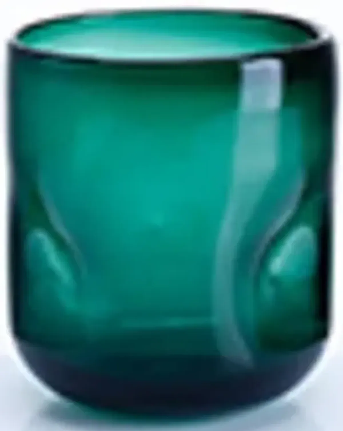 Small Green Glass Vase 5.9"W x 7.3"H