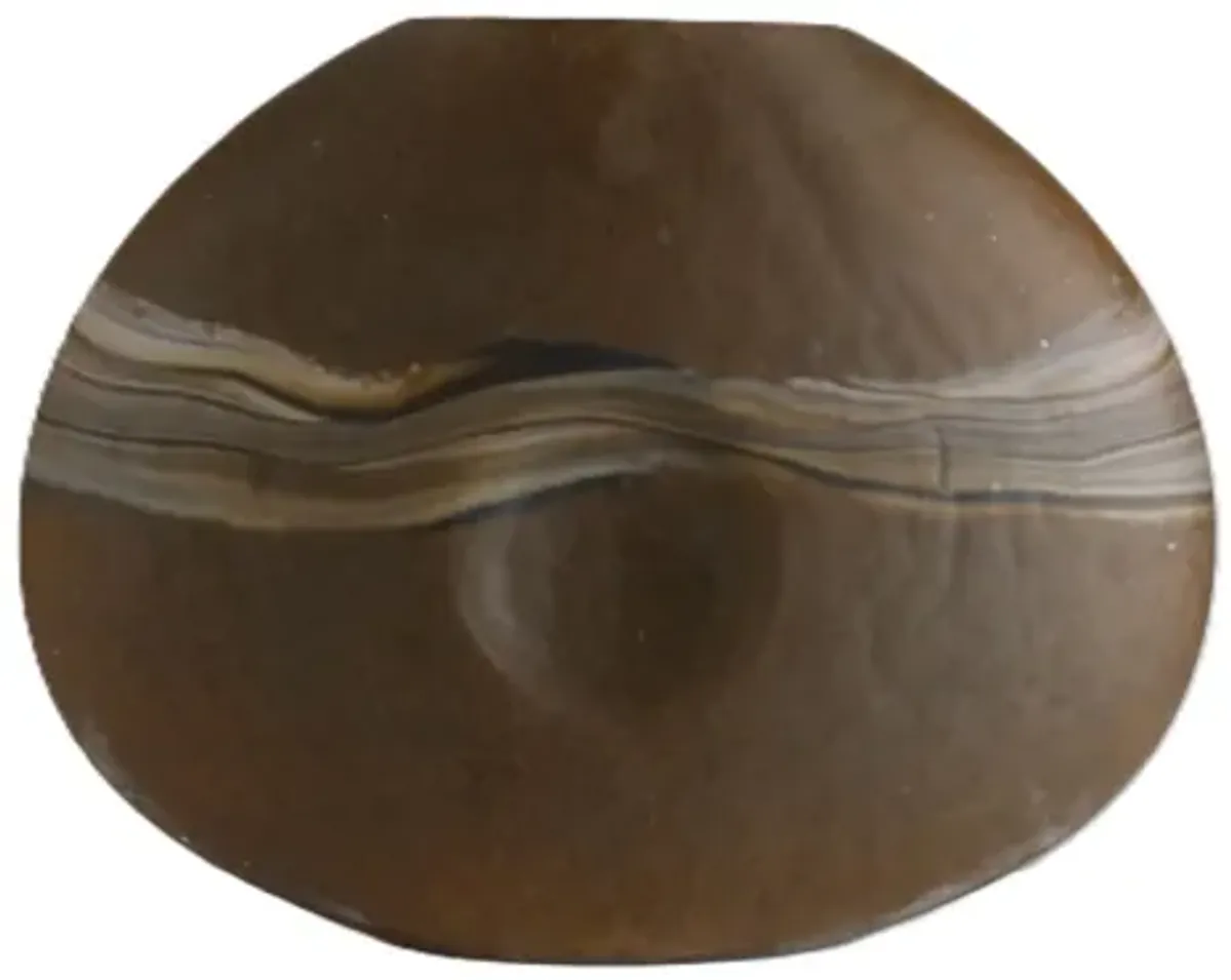 Large Brown and Cream Glass Vase 18"W x 13"H