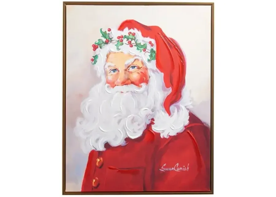 Classic Santa Textured Framed Art 21.5"W x 27.25"H