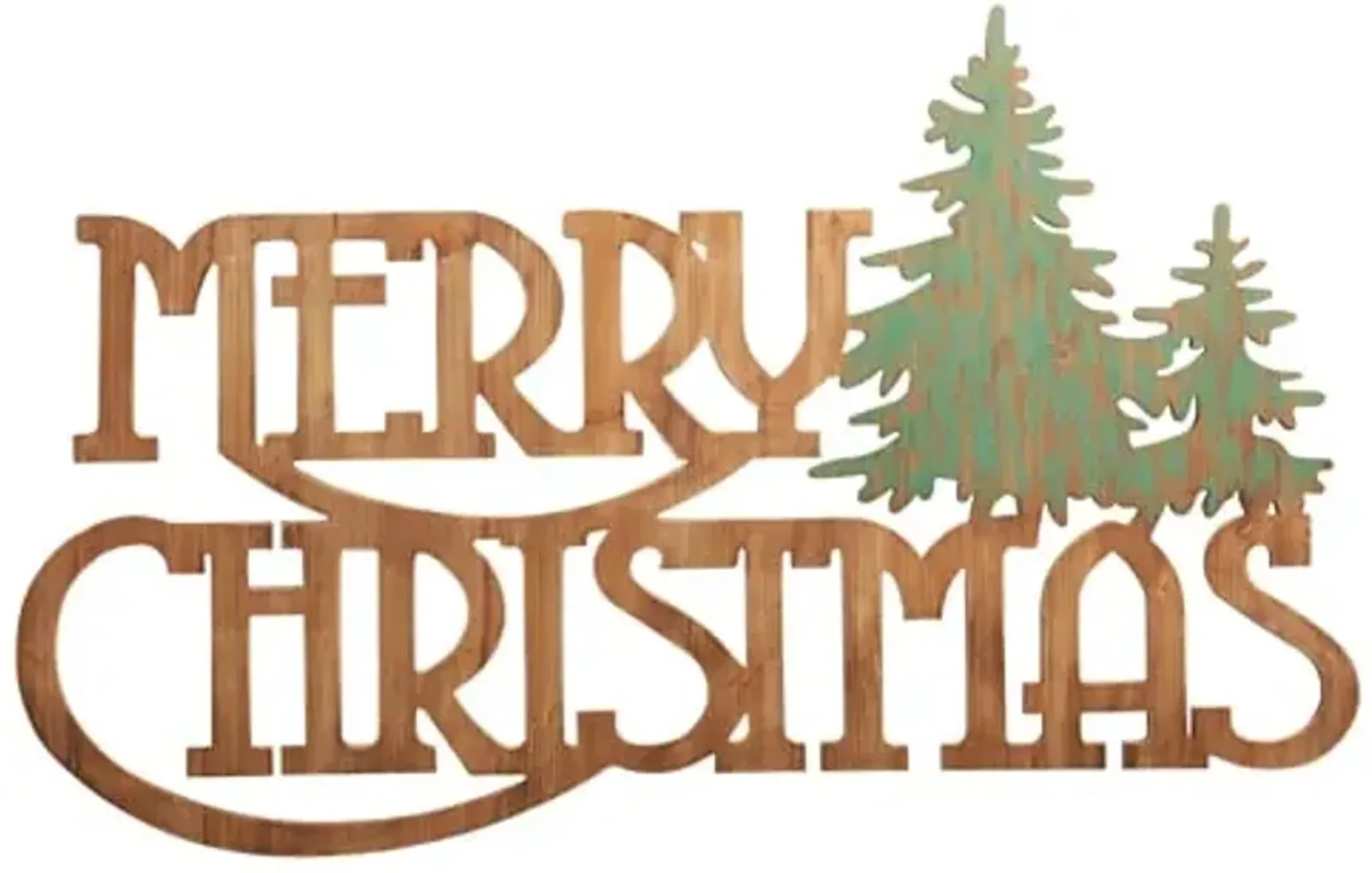 Natural Merry Christmas Wall Sign 38"W x 22"H