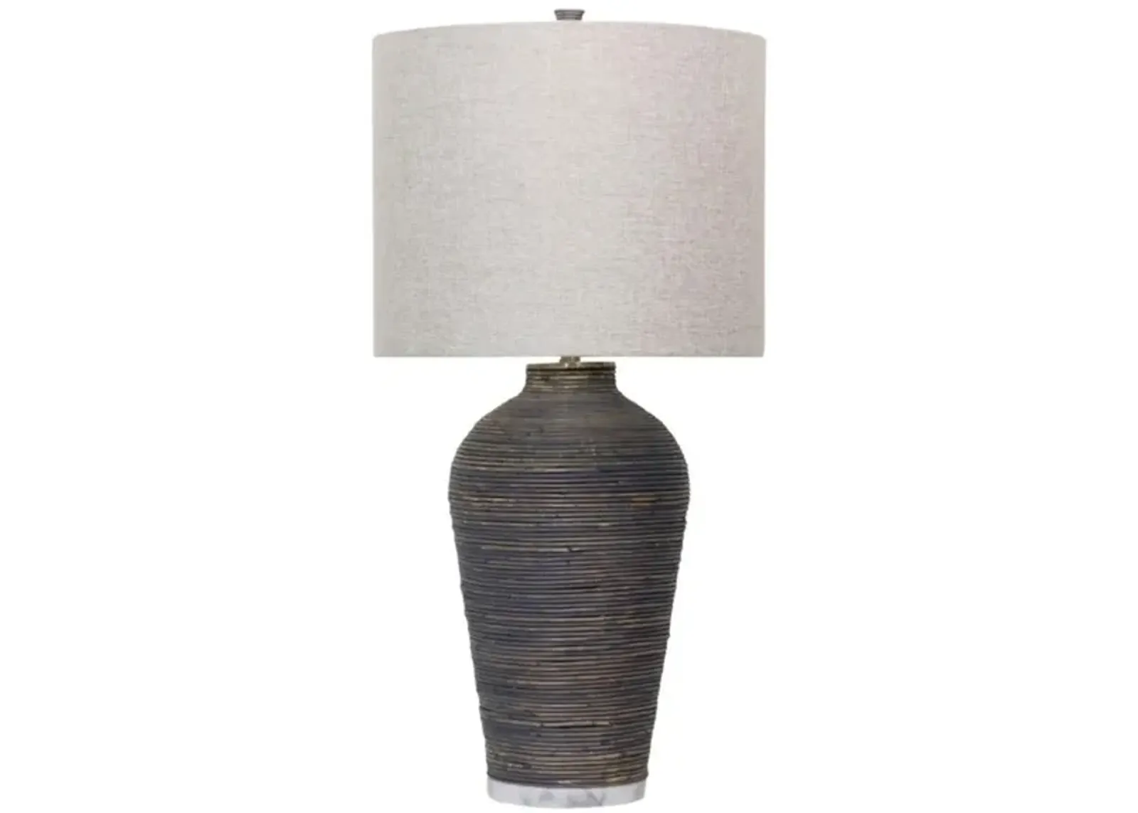 Brown Rattan Table Lamp 39"H