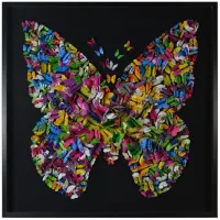 Paper Butterfly Shadowbox 47.3"W x 47.3"H