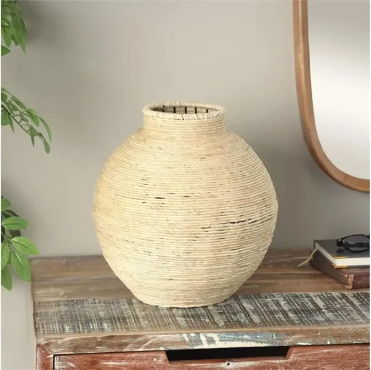 Tall Natural Seagrass Vase 13"W x 13"H