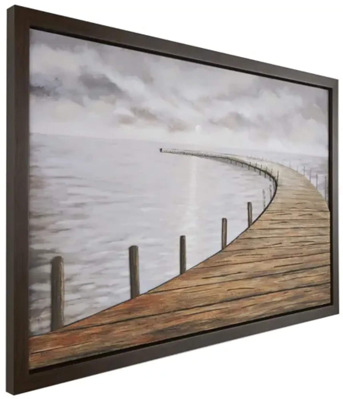 Wood Pier Framed Canvas Art 59"W x 39"H