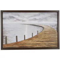 Wood Pier Framed Canvas Art 59"W x 39"H