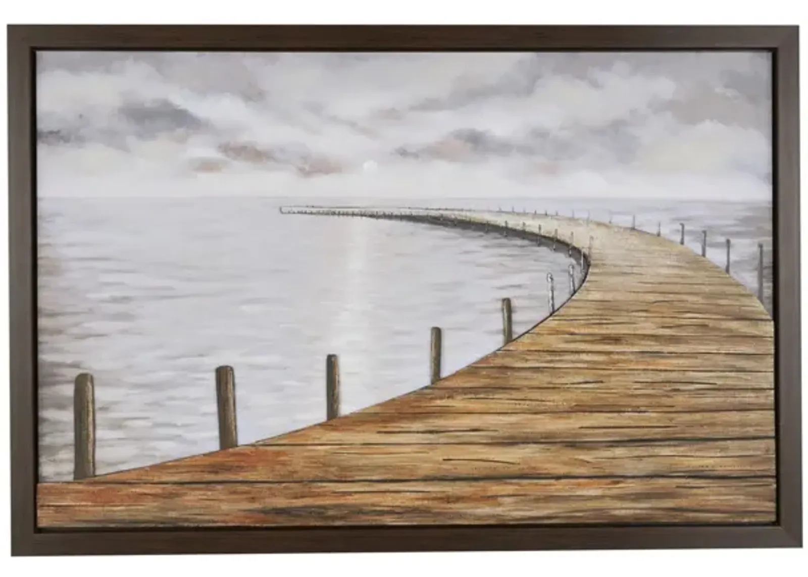 Wood Pier Framed Canvas Art 59"W x 39"H